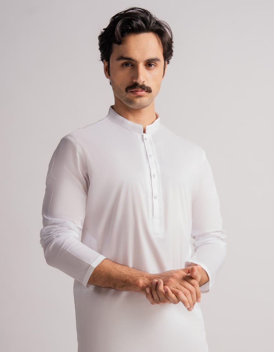 BLUE COTTON SEMI-FORMAL KURTA