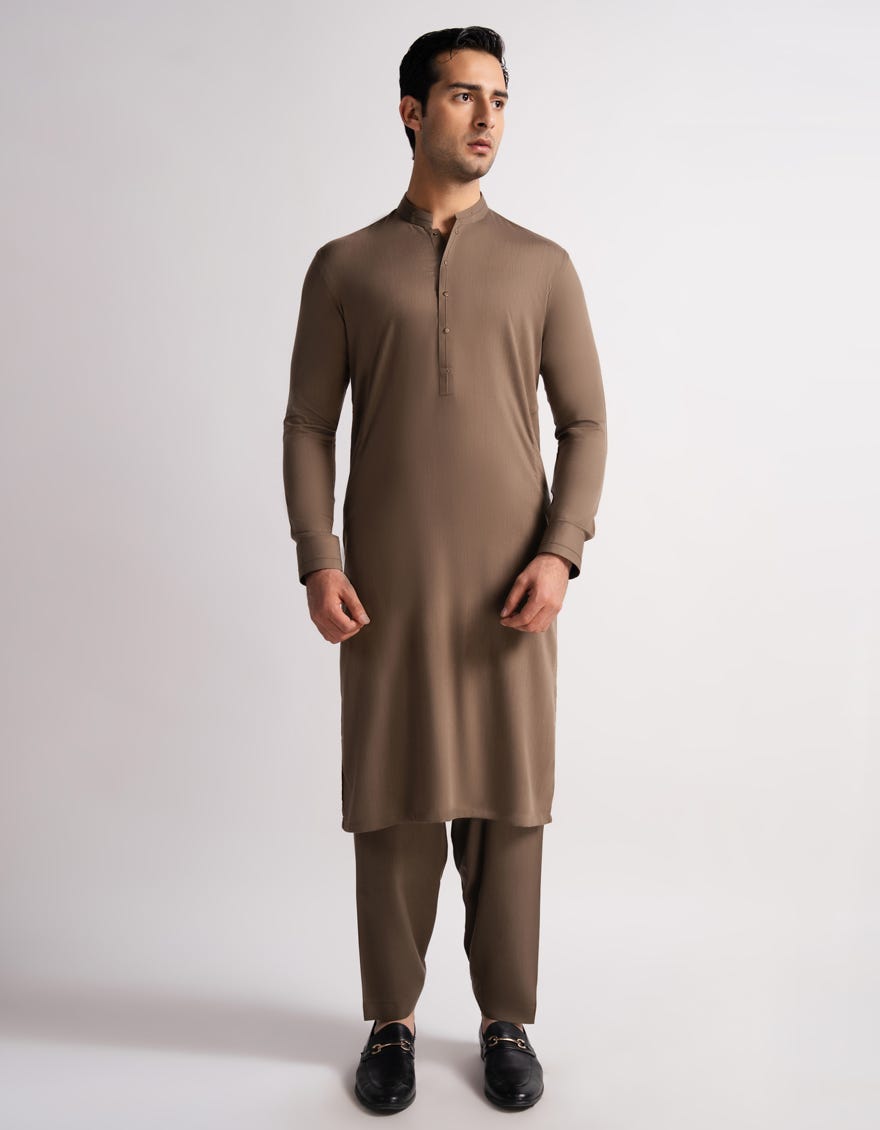BROWN CASUAL KAMEEZ SHALWAR