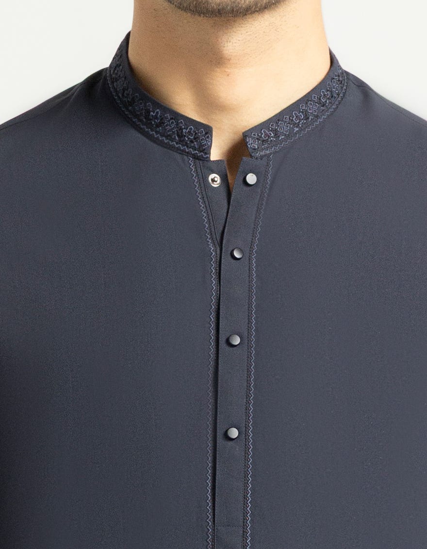 MIDNIGHT BLUE SEMI-FORMAL KURTA TROUSERS