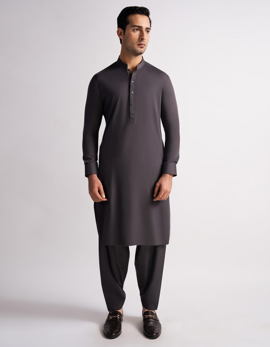 DEEP GREY CASUAL KAMEEZ SHALWAR