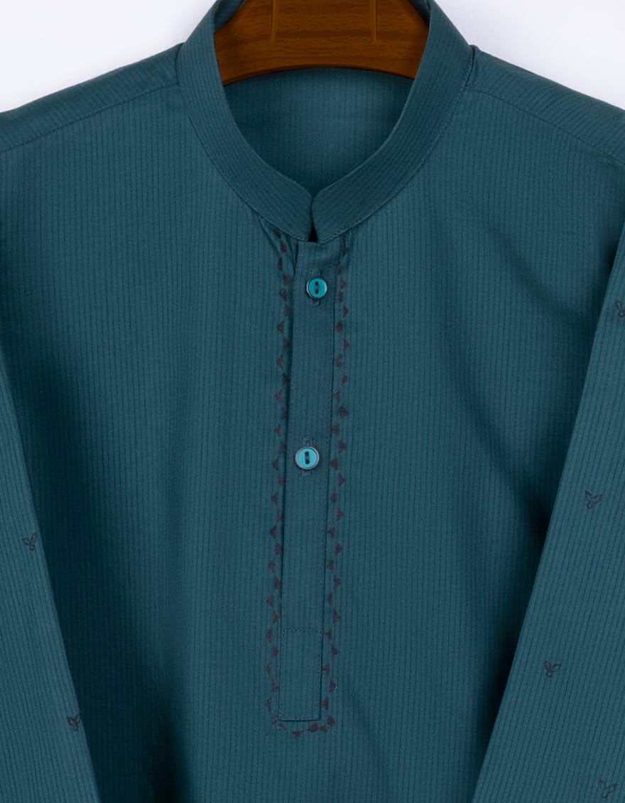 FOREST GREEN COTTON KAMEEZ SHALWAR | JJIKS-S-34311