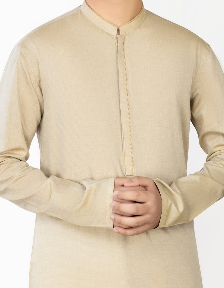 BEIGE COTTON KURTA | JTK-S-34314
