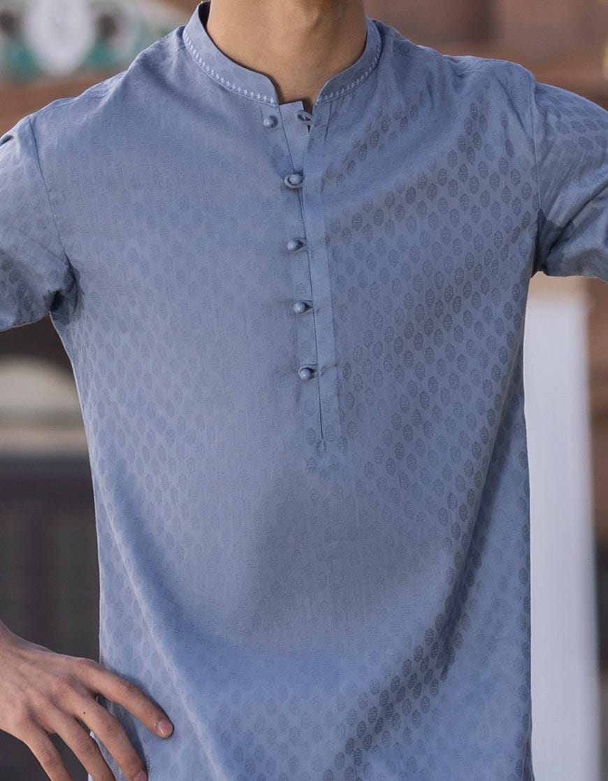 PERIWINKLE COTTON KURTA | JTK-S-34318