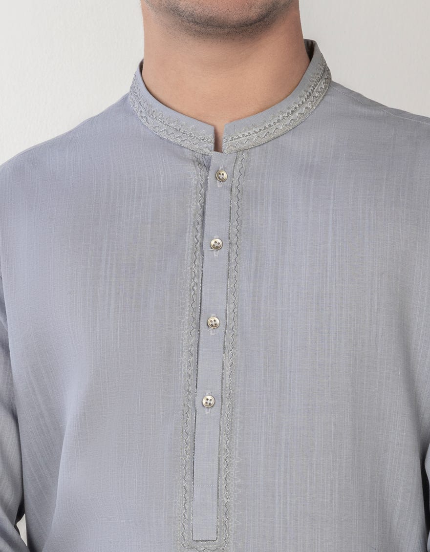PIGEON BLUE BLENDED KURTA | JTK-S-34324