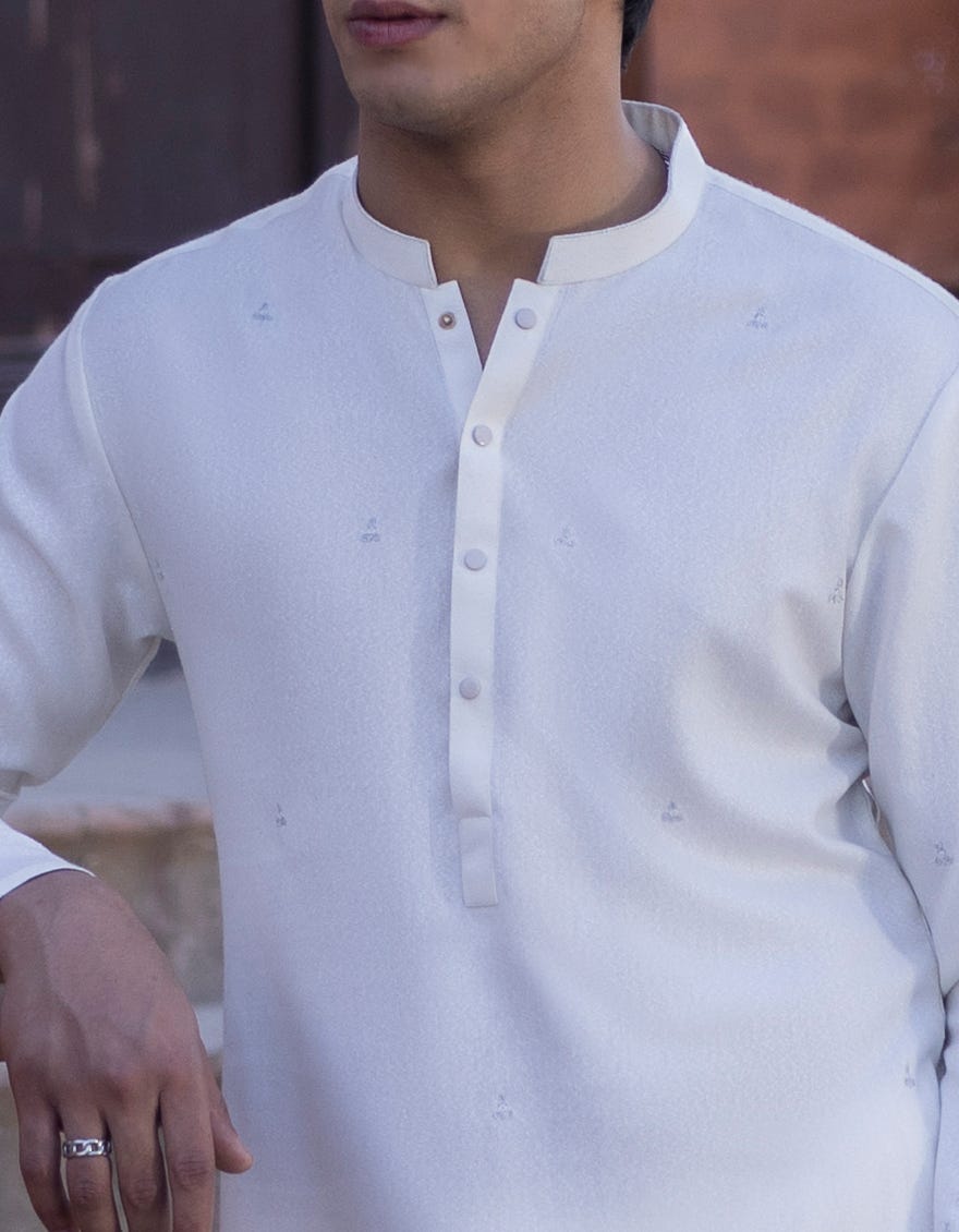 CREAM BLENDED KAMEEZ SHALWAR | JTKS-A-34351