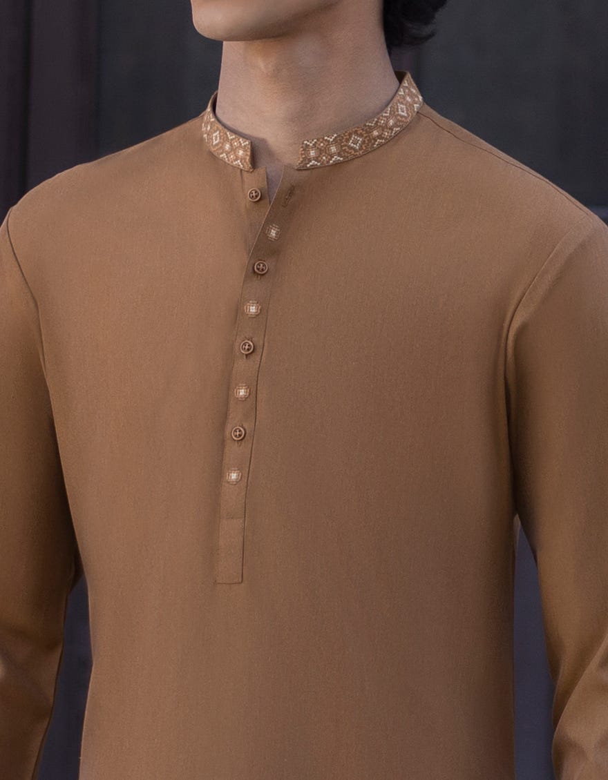 MEHNDI GREEN BLENDED KAMEEZ SHALWAR | JTKS-S-34353