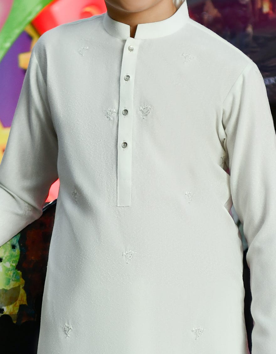 OFF WHITE BLENDED KAMEEZ SHALWAR | JCKS-A-34355
