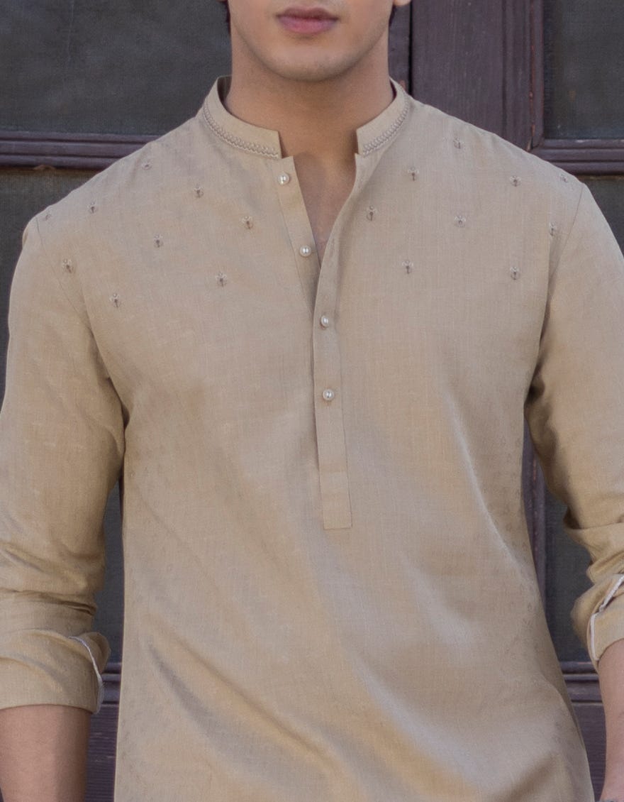 SAND BLENDED KURTA | JTK-S-34376