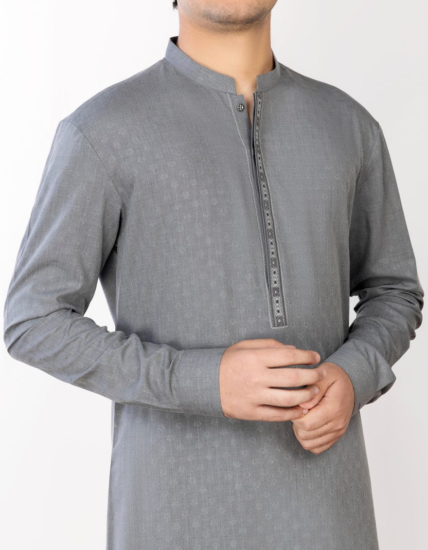 GREY BLENDED KURTA | JTK-S-34378