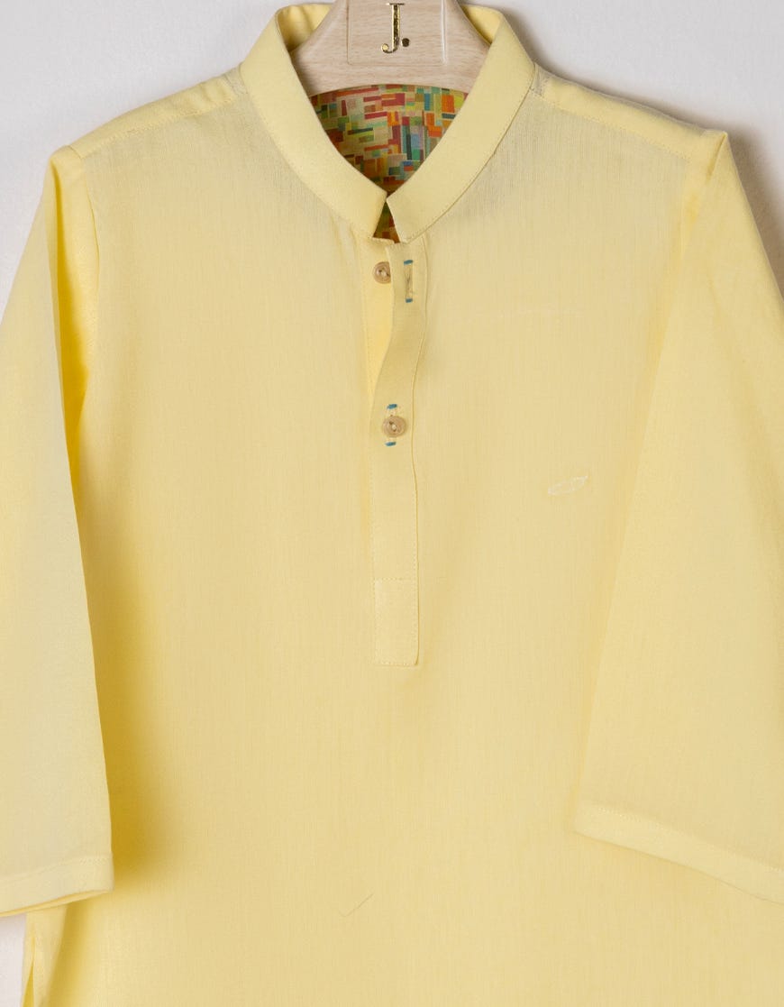 YELLOW COTTON KAMEEZ SHALWAR | JJIKS-S-34397