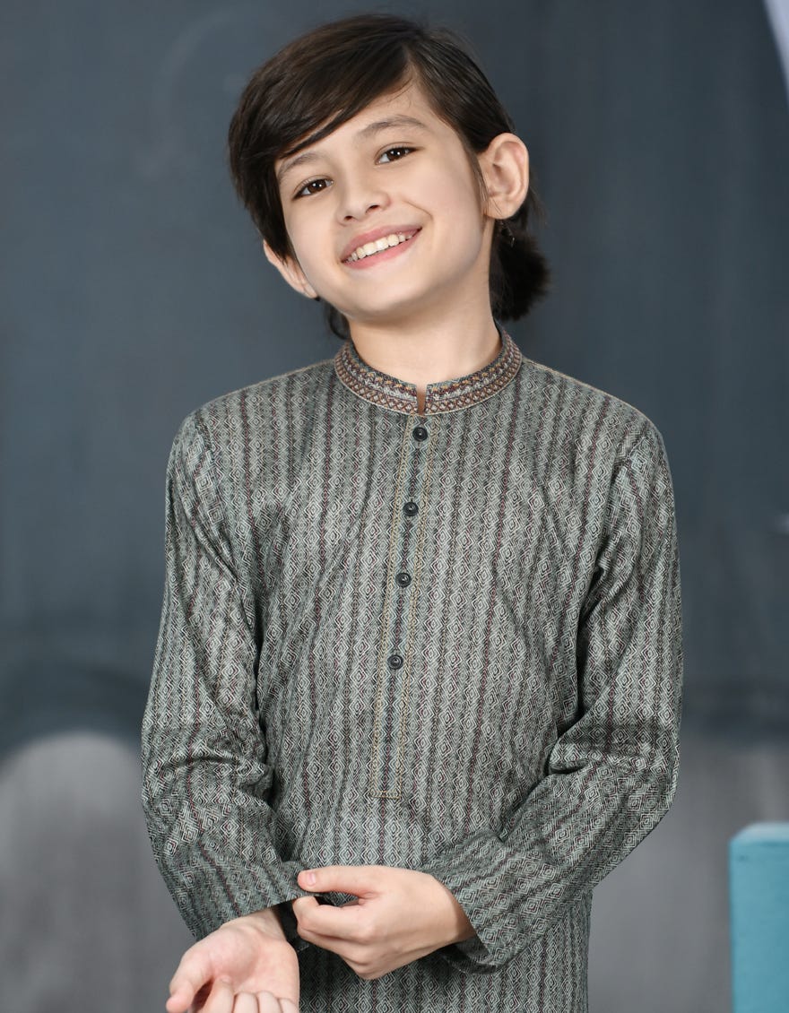 GREEN COTTON KURTA | JCK-S-34456