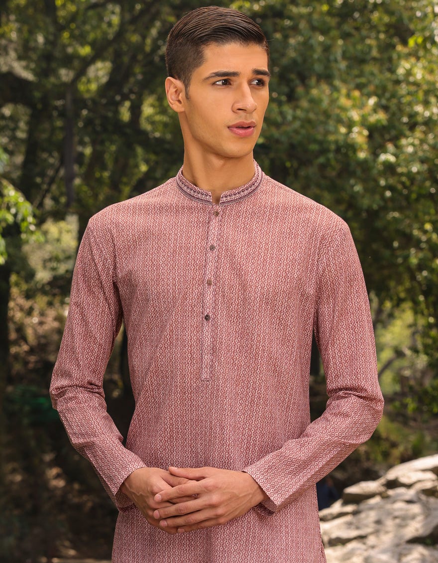 RUST COTTON KURTA | JTK-S-34459