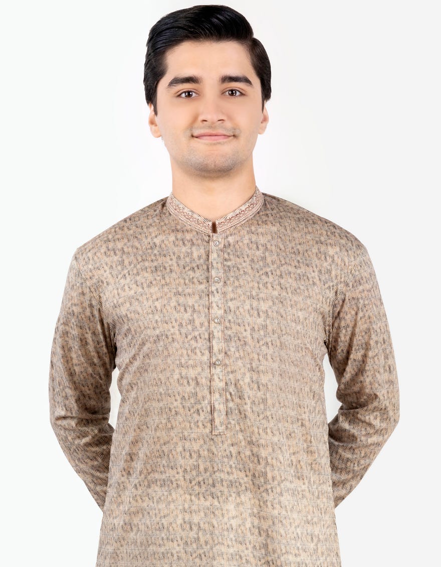 BROWN COTTON KURTA | JTK-S-34460
