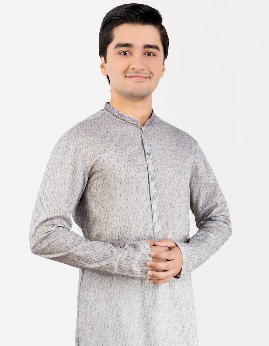 MULTI GREY COTTON KURTA | JTK-S-34461
