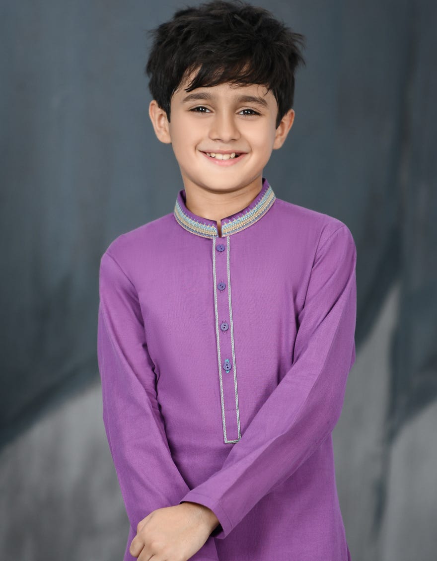 PURPLE COTTON KURTA | JCK-A-34469