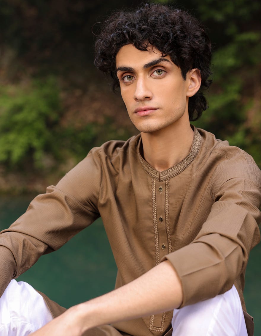 YELLOW BLENDED KURTA | JTK-A-34489