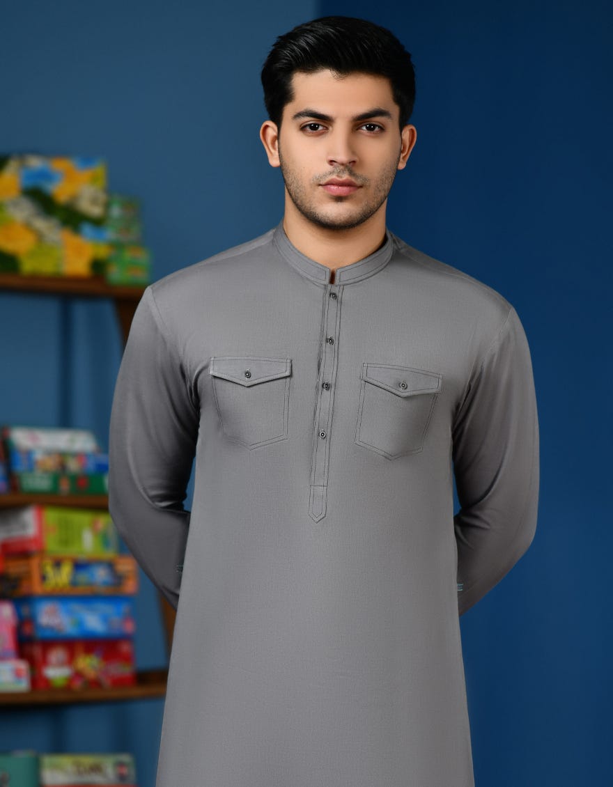 GREY COTTON KURTA | JTK-A-34521