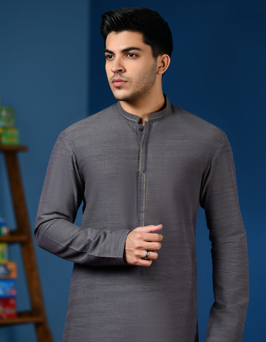 SHADOW GREY COTTON KURTA | JTK-A-34546