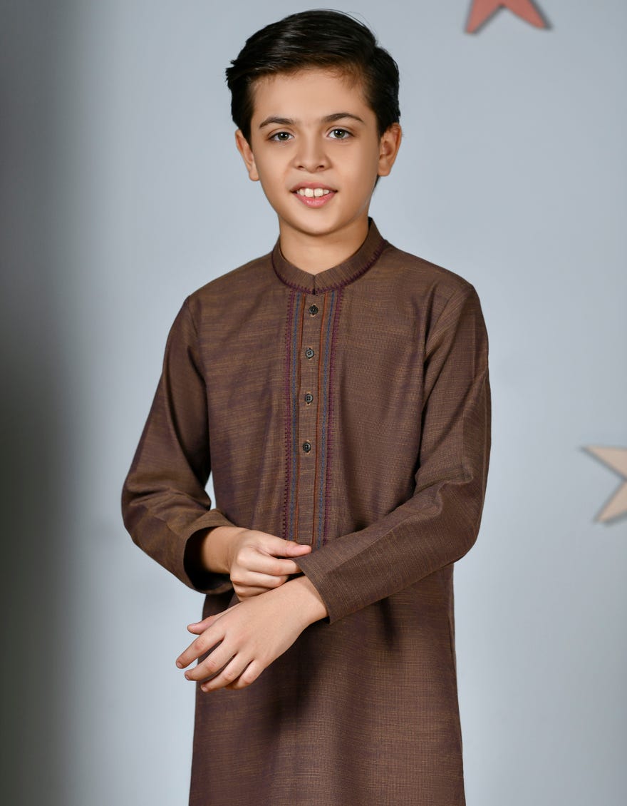 COFFEE BROWN COTTON KURTA | JCK-A-34548
