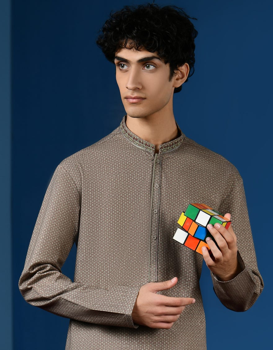 MULTI GREEN COTTON KURTA | JTK-W-34553