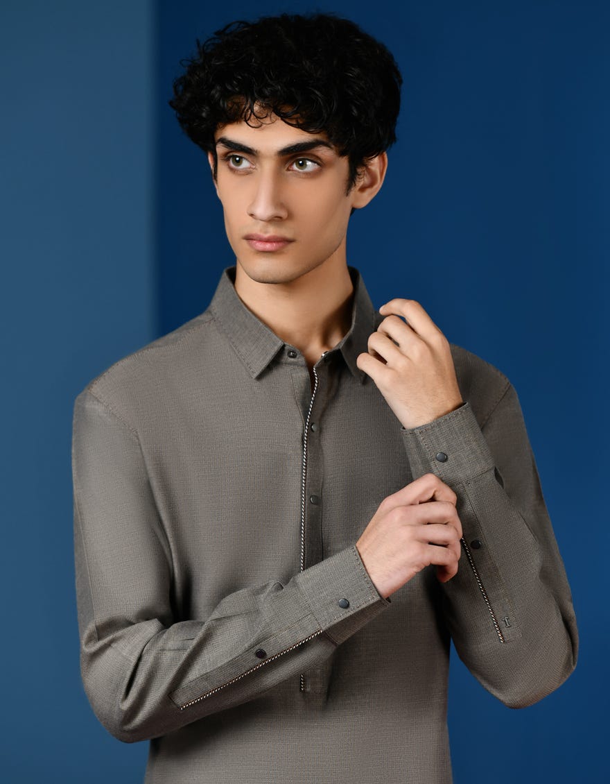 GREY COTTON KURTA | JTK-A-34557