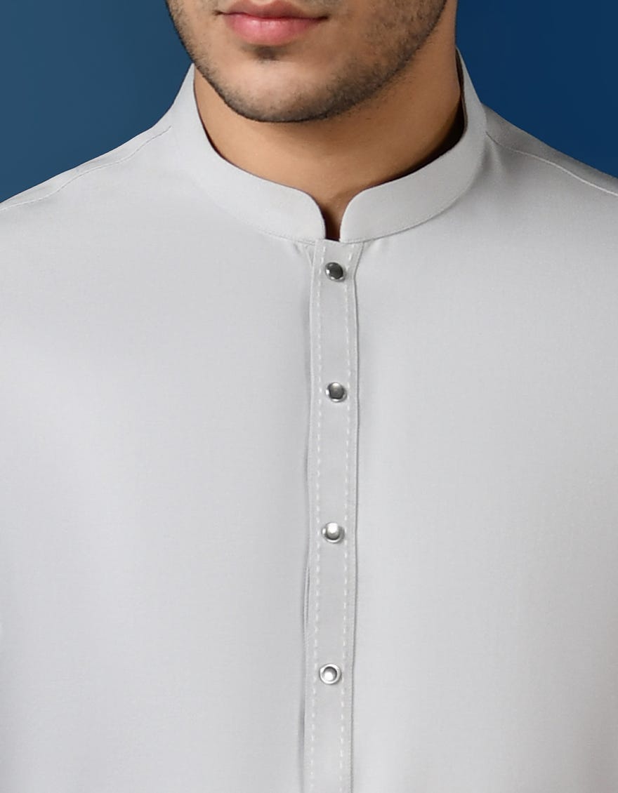 LIGHT GREY BLENDED KAMEEZ SHALWAR | JTKS-W-34561