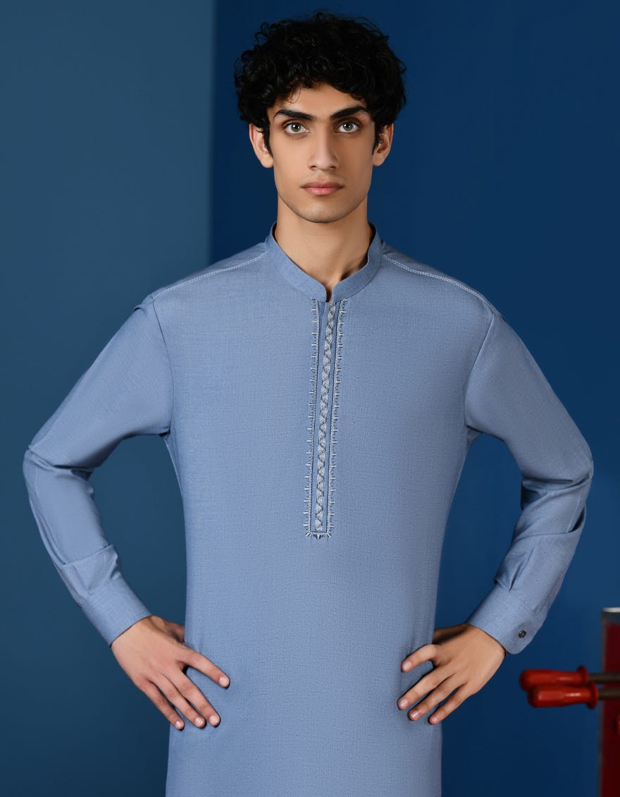 BLUE BLENDED KAMEEZ SHALWAR | JTKS-A-34563