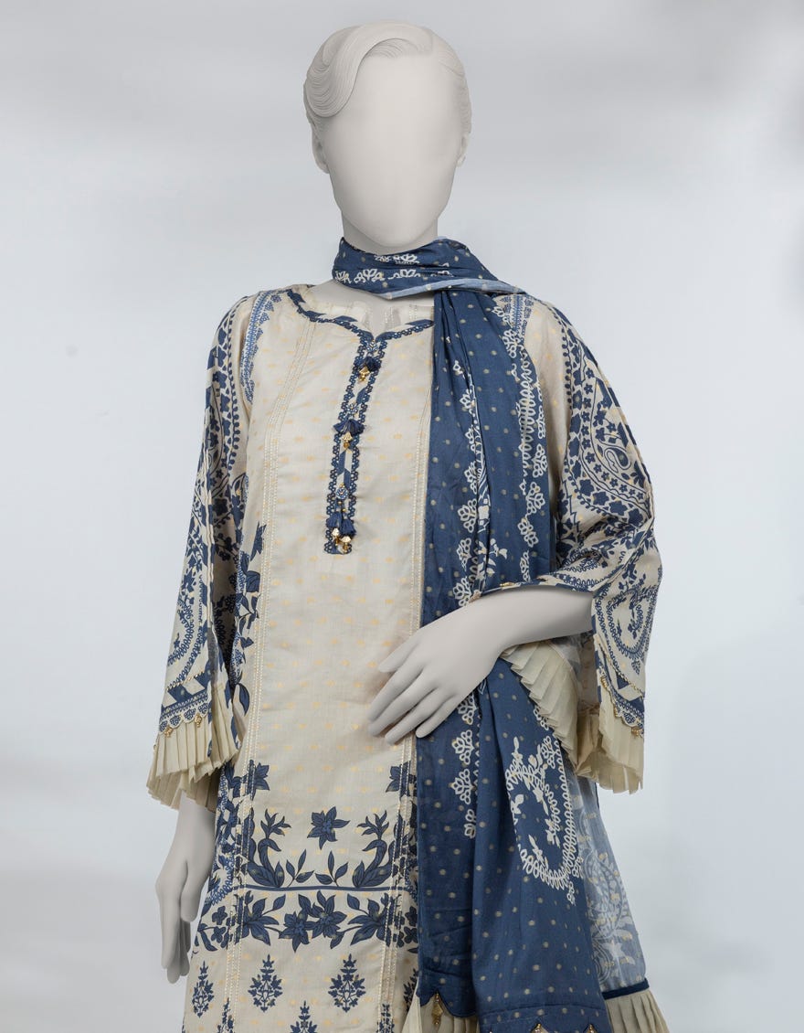 MULTICOLOR JACQUARD DIGITAL PRINTED UNSTITCHED 3PC