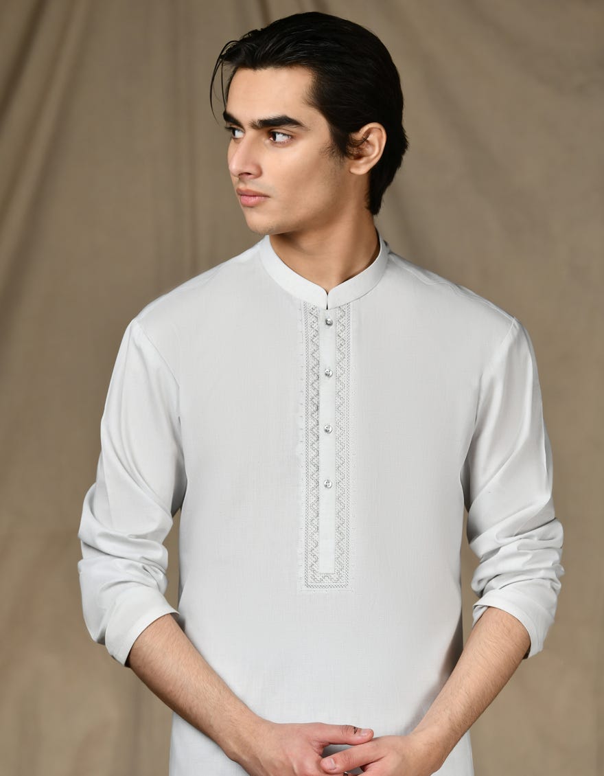 SMOKE GREY KURTA PAJAMA | JTKP-S-34678