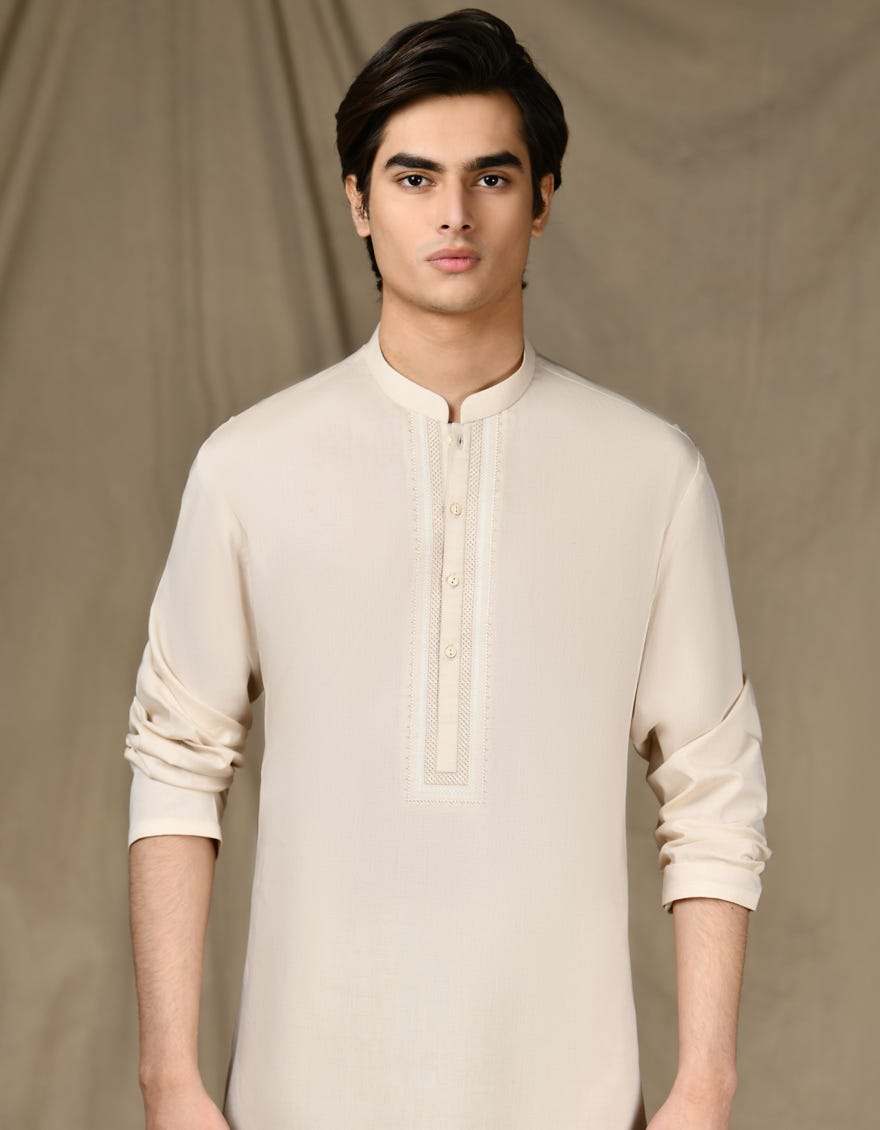 BEIGE KURTA PAJAMA | JTKP-S-34679