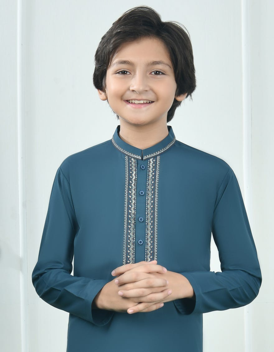 EMERALD GREEN BLENDED KAMEEZ SHALWAR | JCKS-A-34714