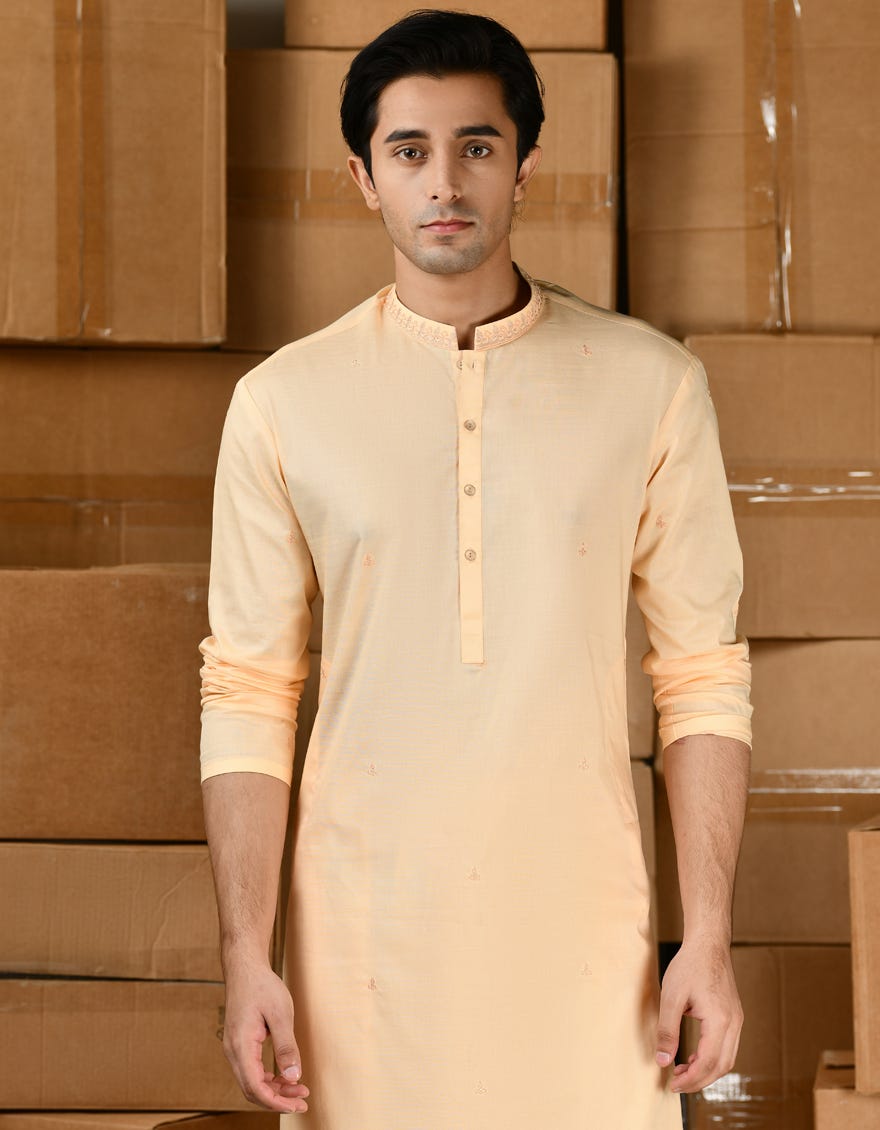 PEACH COTTON KAMEEZ SHALWAR | JTKS-A-34813