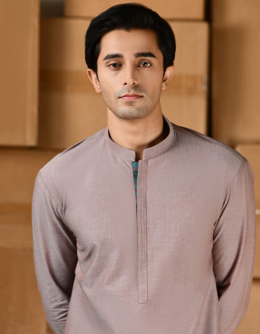 LIGHT BROWN COTTON KURTA PAJAMA | JTKP-S-34819