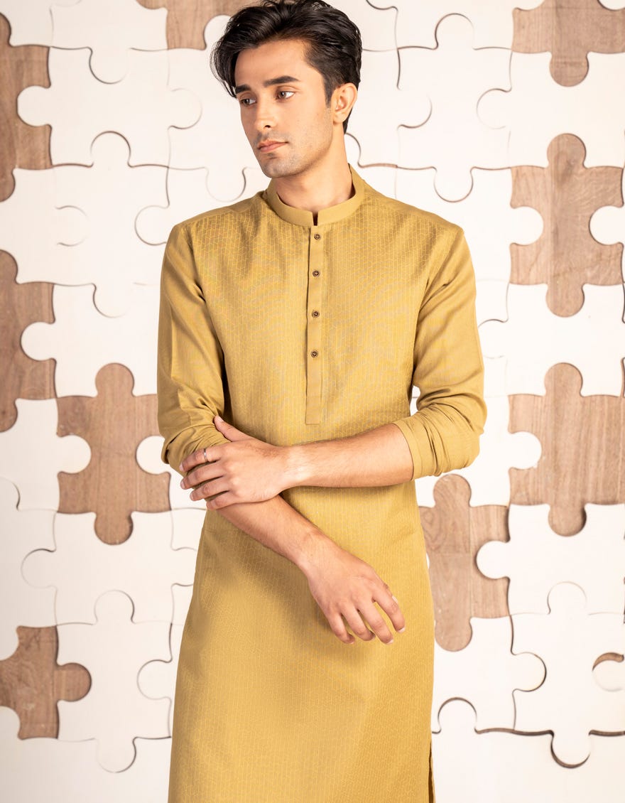 GOLDEN COTTON KURTA | JTK-A-34866
