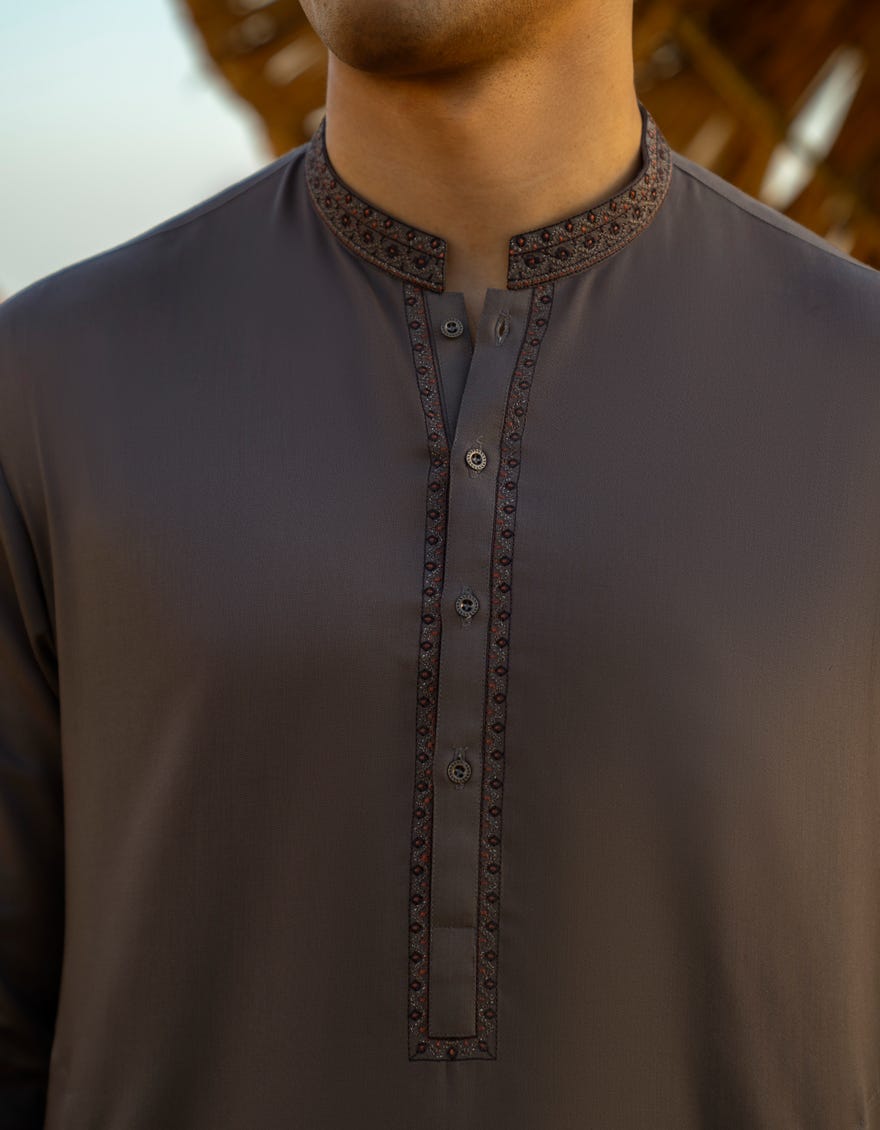 GREY BLENDED KAMEEZ SHALWAR | JTKS-A-34968