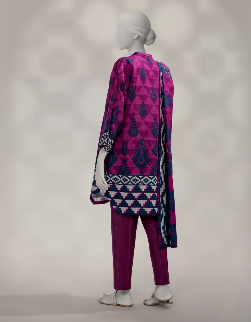 MULTICOLOR KHADDAR PRINTED UNSTITCHED 3PC