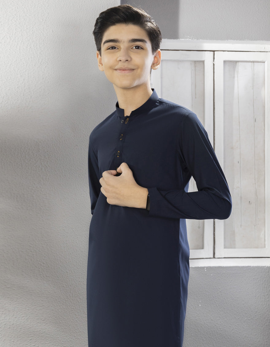 NAVY BLUE PLAIN KAMEEZ SHALWAR