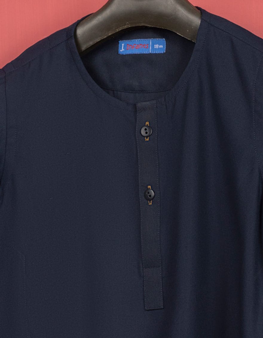 NAVY BLUE BLENDED KAMEEZ SHALWAR | JJIKS-S-35841-R6-AP