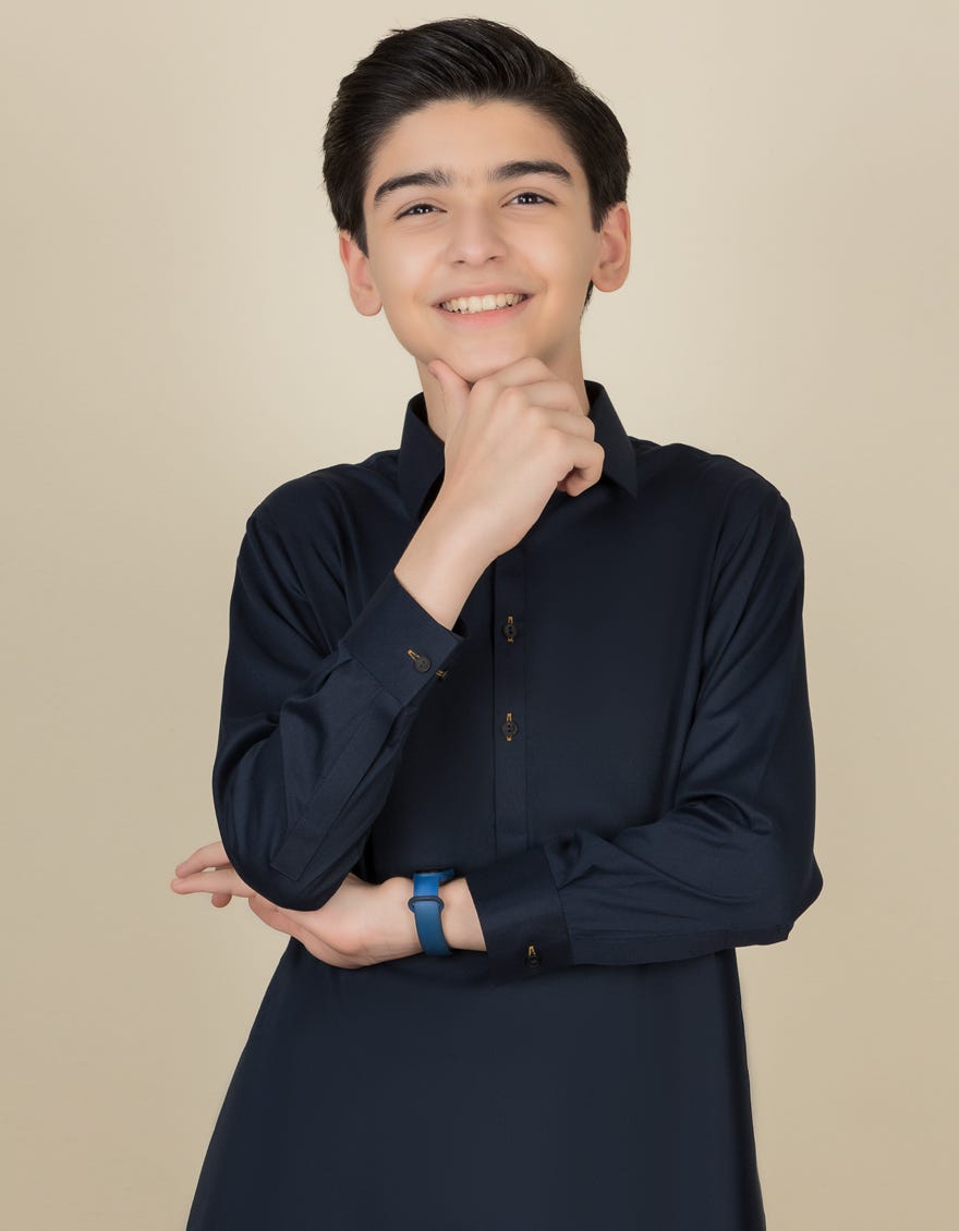 Blue Blended Kameez Shalwar