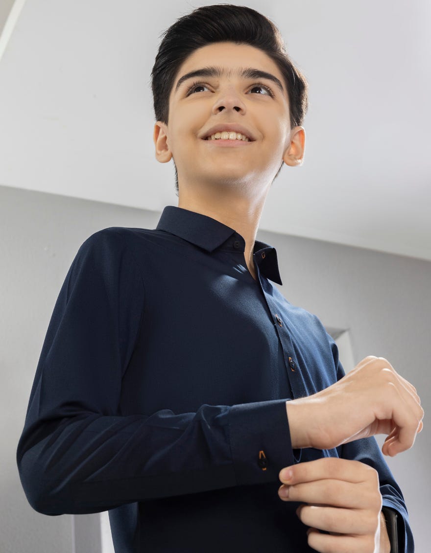 Navy Blue Blended Blue Kameez Shalwar