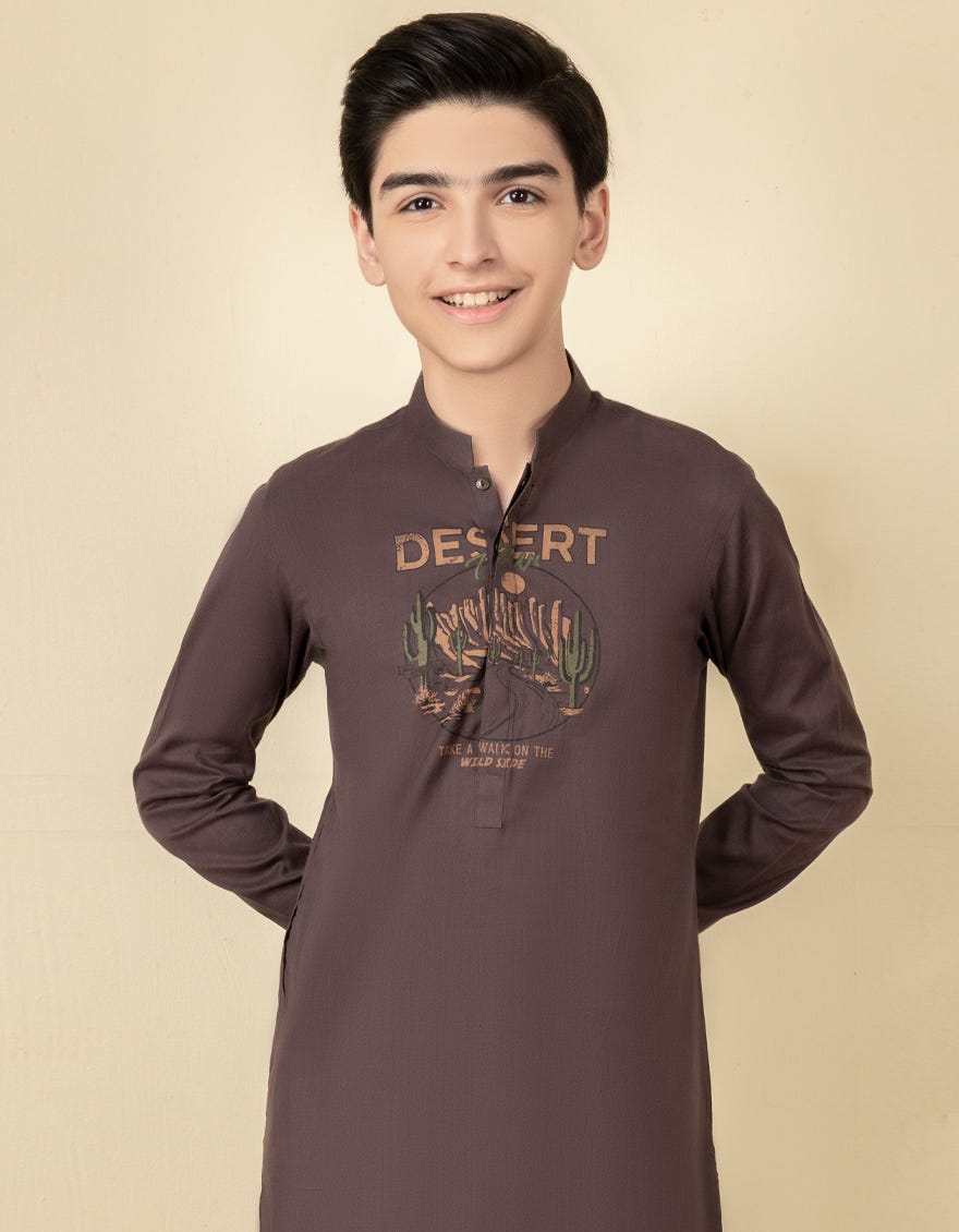 COFFEE BROWN COTTON KURTA | JCK-S-38612