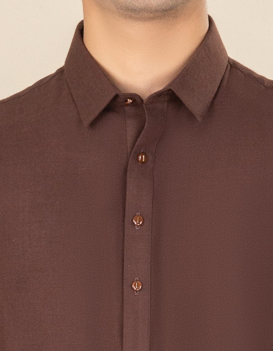 MAROON BLENDED KAMEEZ SHALWAR | JTKS-W-38655