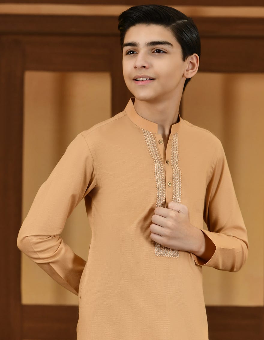 BEIGE COTTON KURTA | JCK-S-38656