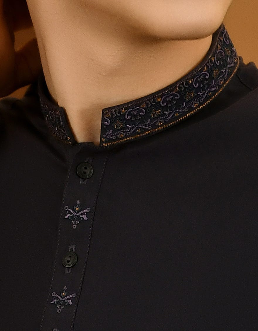 DEEP PURPLE BLENDED KURTA | JCK-A-38658