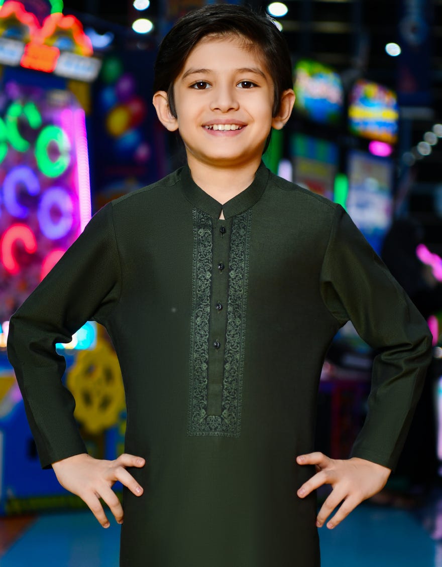FOREST GREEN COTTON KURTA | JCK-W-38659