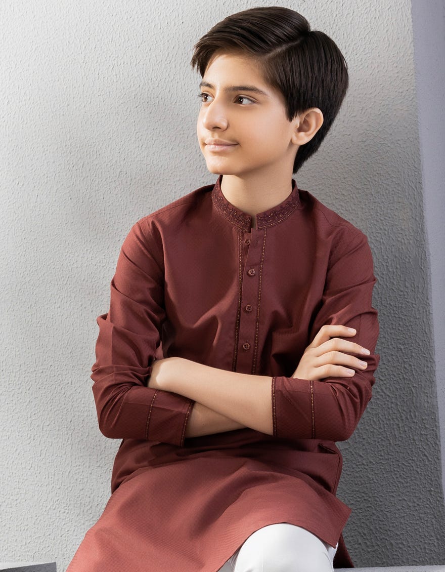 RUST BLENDED KURTA | JCK-A-38669