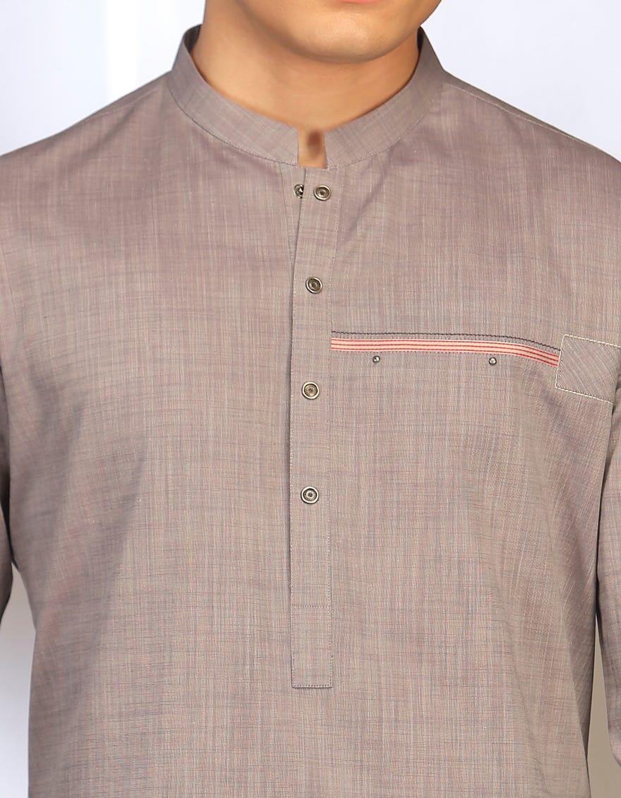 HATCHED PURPLE COTTON KURTA PAJAMA | JTKP-W-38675