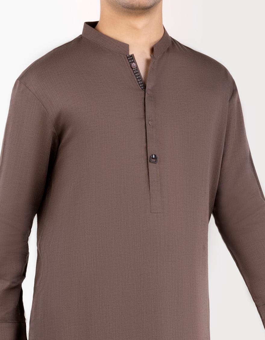 BROWN BLENDED KURTA PAJAMA | JTKP-S-38684