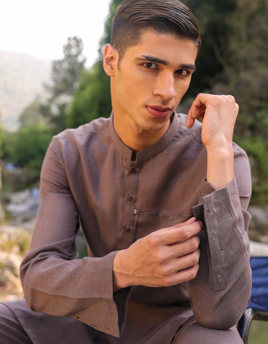 PURPLE BLENDED KURTA PAJAMA | JTKP-S-38685