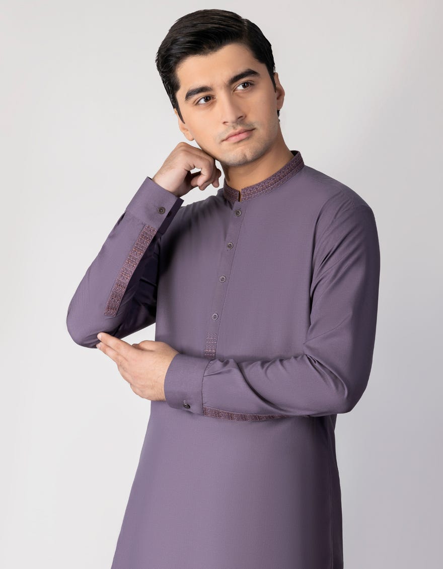 PURPLE BLENDED KAMEEZ SHALWAR | JTKS-S-38691